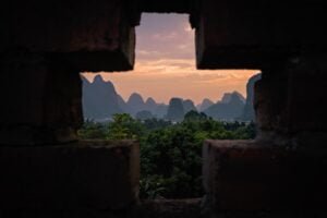 Yangshuo landscape at dusk