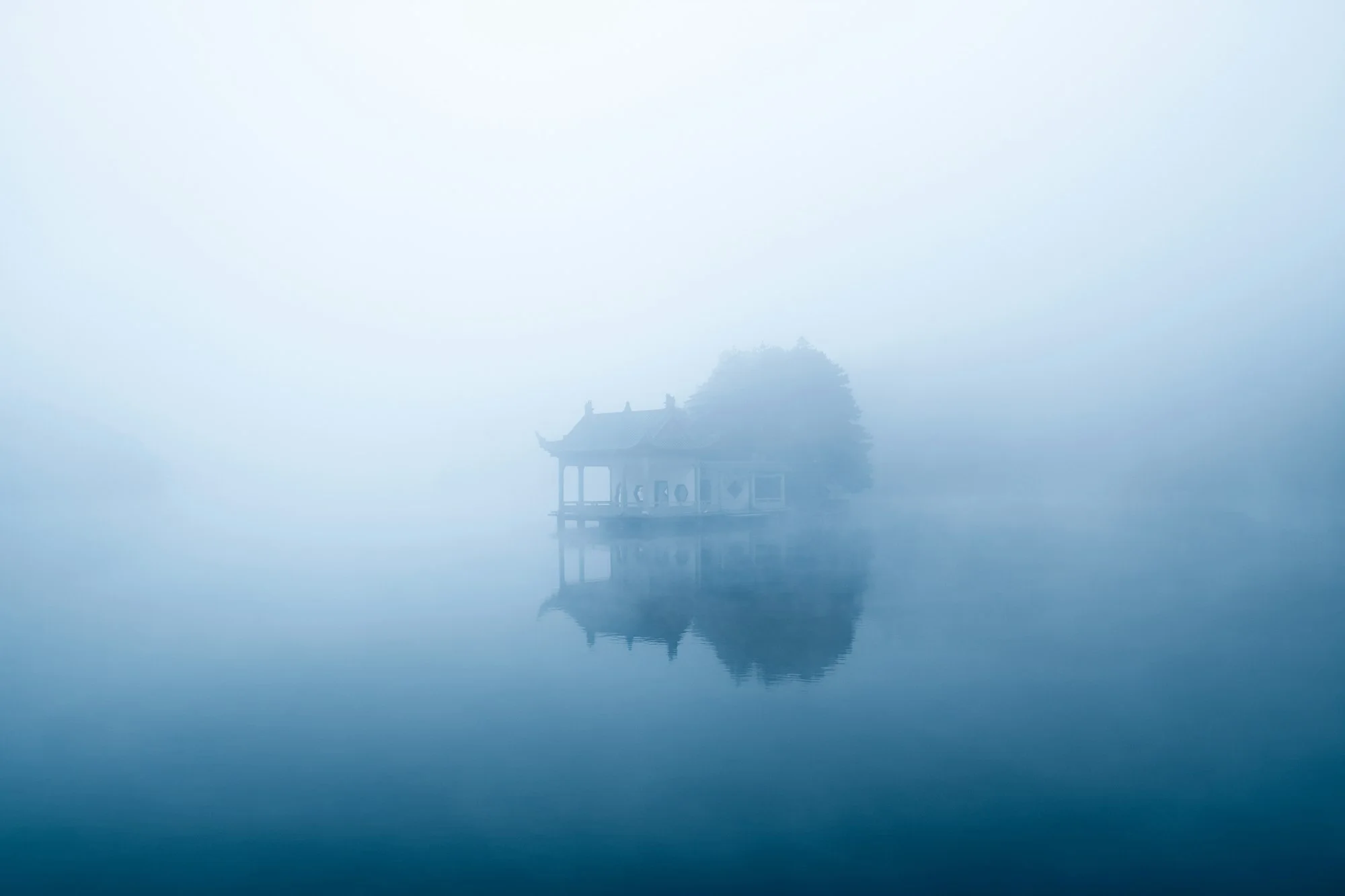 lake in fog