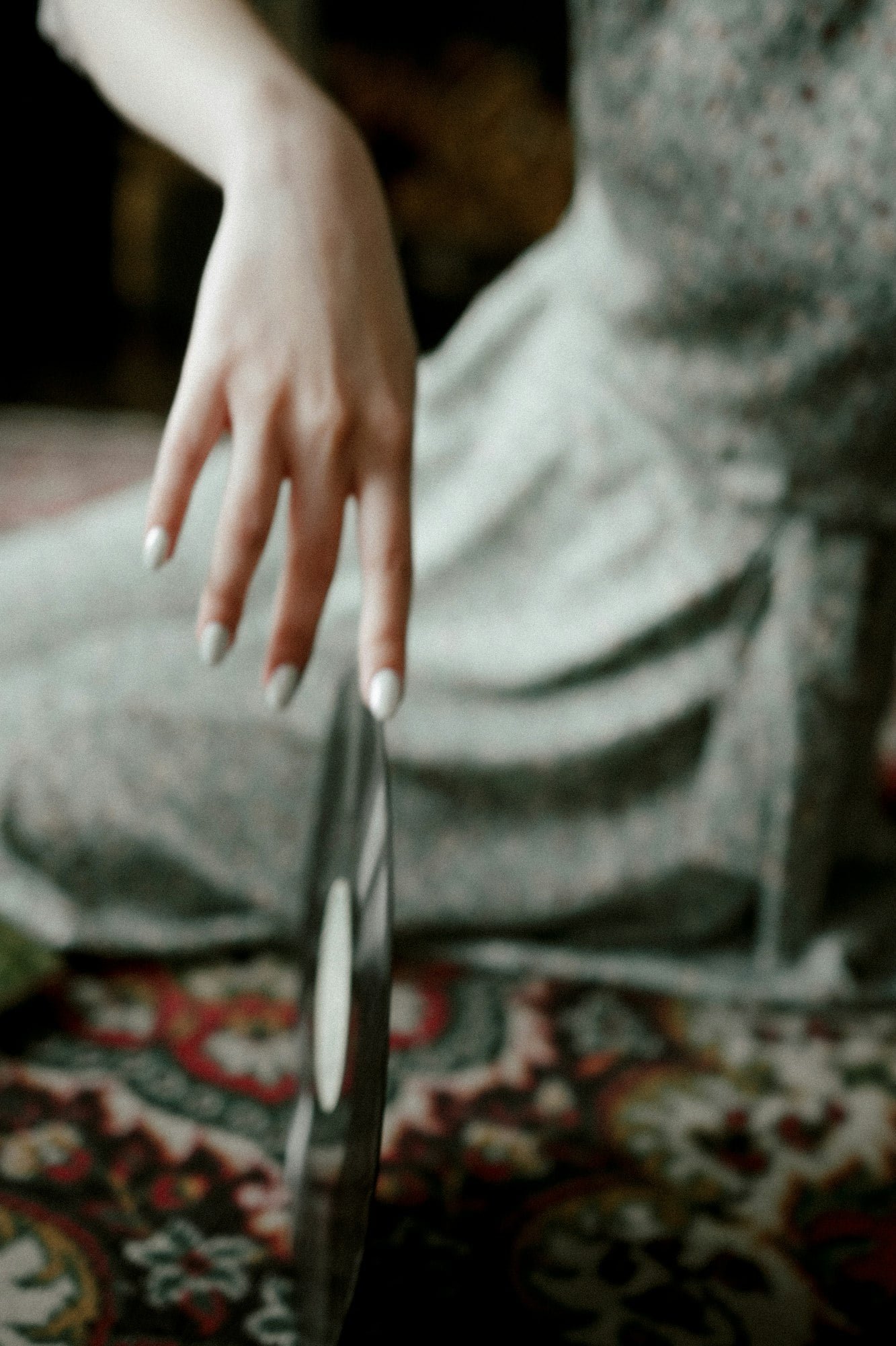 A girl and an old record player