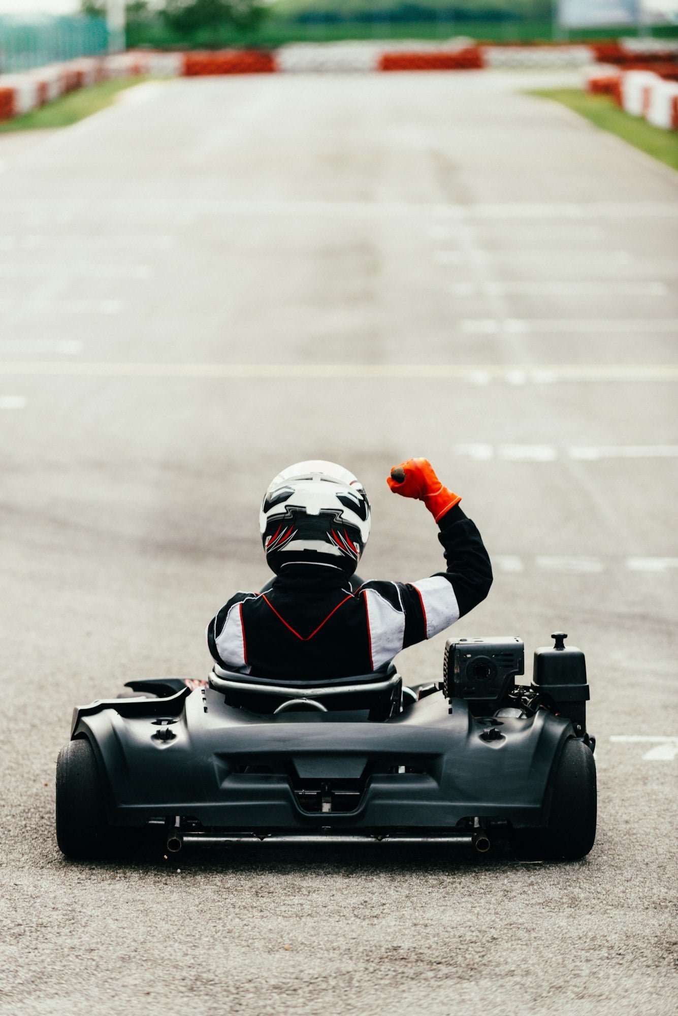 Woman driving go-cart